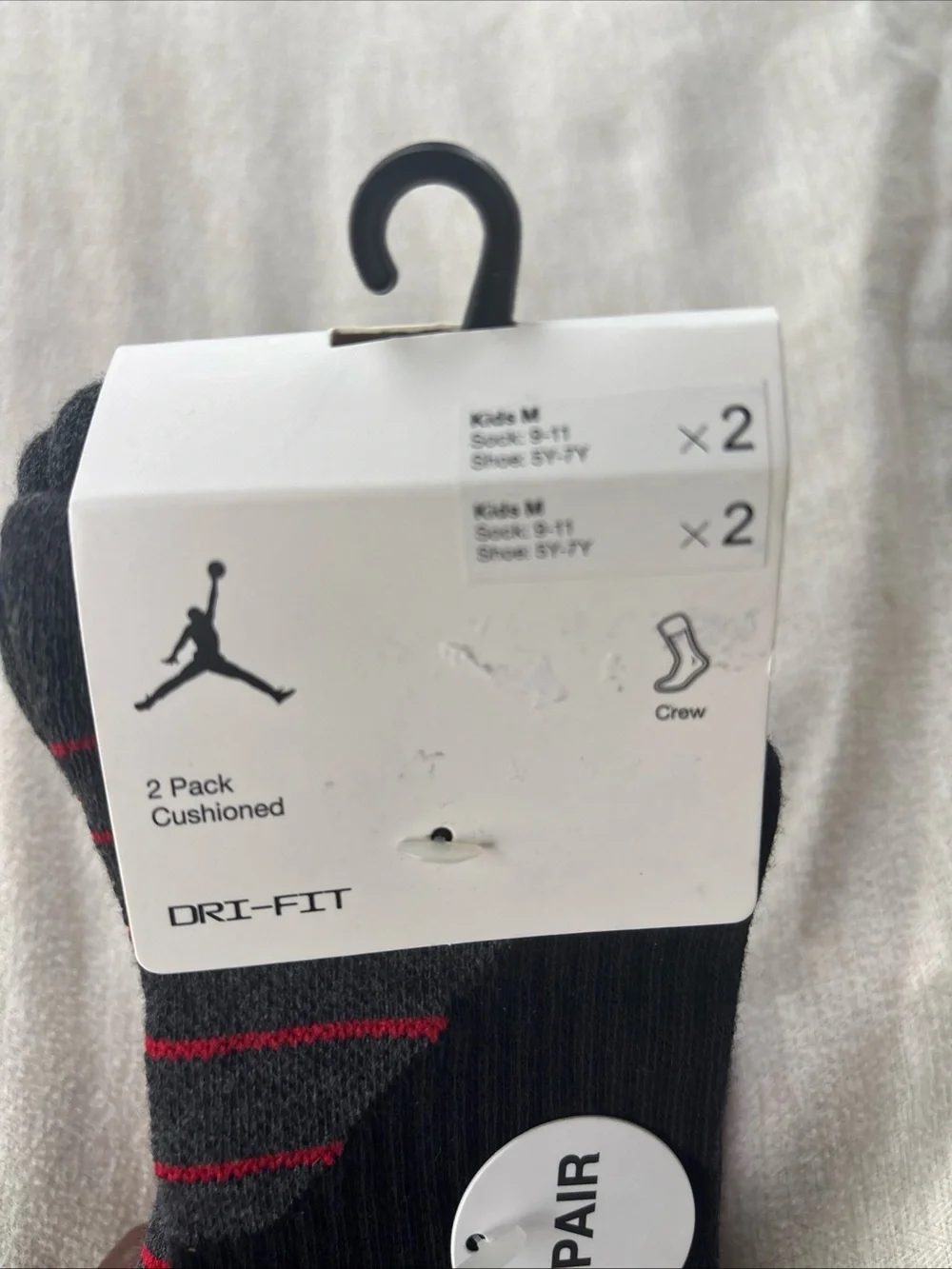 Jordan Brand socks 2 Pair Pack Kids Size 5Y-7Y NWT